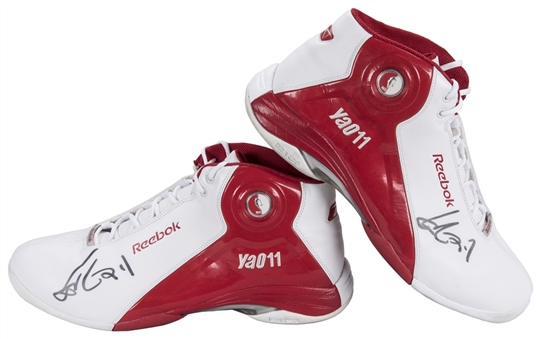 Yao Ming Game Used & Signed Houston Rockets Reebok Sneakers (Player LOA & JSA)